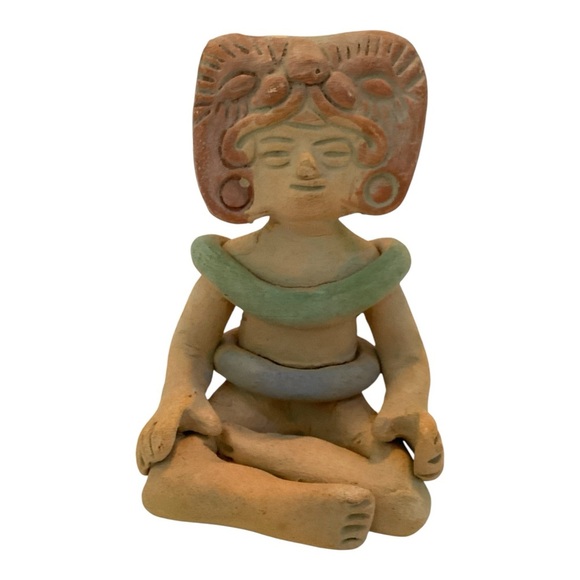 Other - Handcrafted Terracotta Figurine - Brown and Green